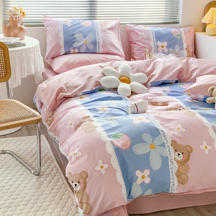 91家纺网 家纺一手货源 找家纺 澳萝拉 2023新款全棉印花四件套会员减5元 元气小熊