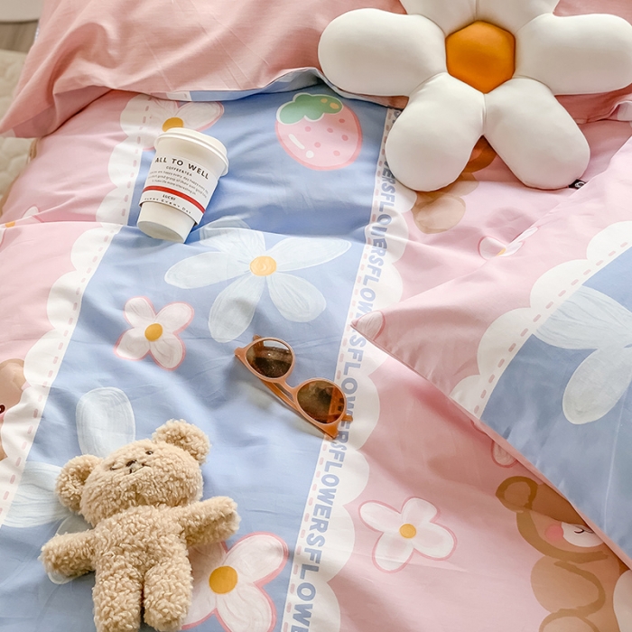 91家纺网 家纺一手货源 找家纺 澳萝拉 2023新款全棉印花四件套会员减5元 元气小熊