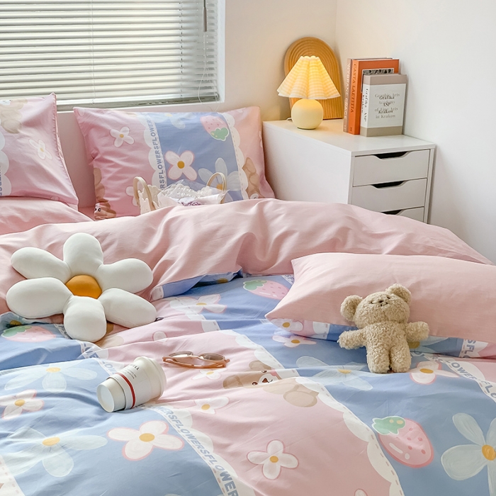 91家纺网 家纺一手货源 找家纺 澳萝拉 2023新款全棉印花四件套会员减5元 元气小熊