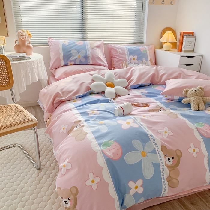 91家纺网 家纺一手货源 找家纺 澳萝拉 2023新款全棉印花四件套会员减5元 元气小熊