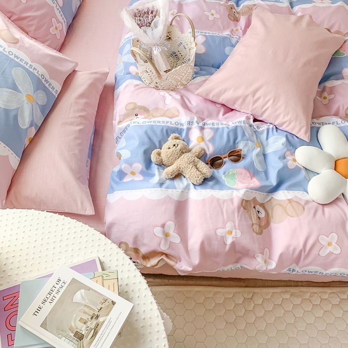 91家纺网 家纺一手货源 找家纺 澳萝拉 2023新款全棉印花四件套会员减5元 元气小熊