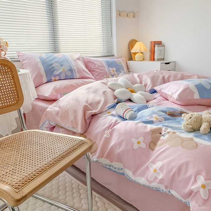 91家纺网 家纺一手货源 找家纺 澳萝拉 2023新款全棉印花四件套会员减5元 元气小熊