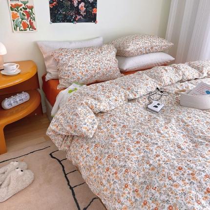 91家纺网 家纺一手货源 找家纺 盛馨家纺 2023新款复古风情13372全棉四件套 舒雅米