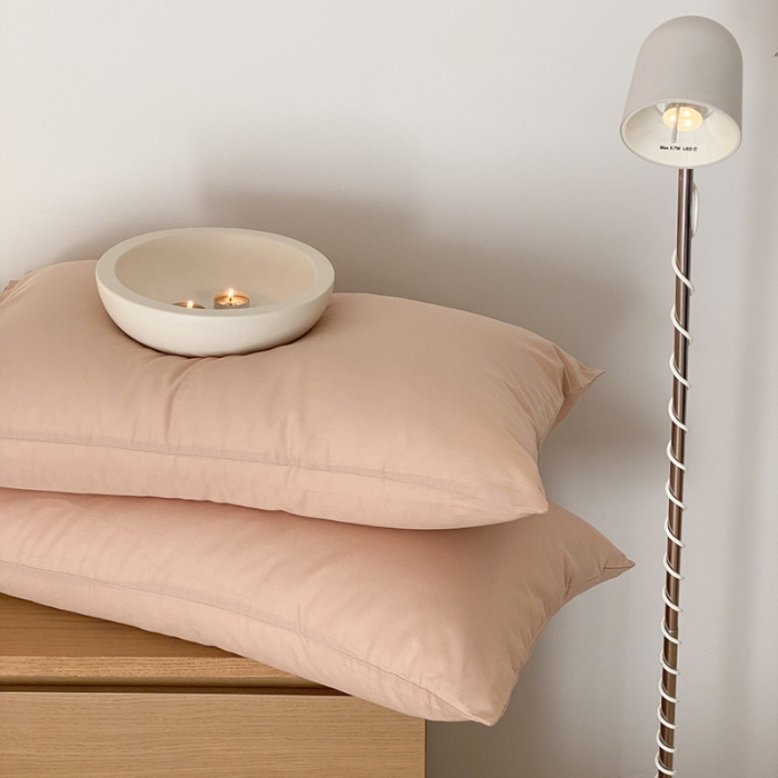 91家纺网 家纺一手货源 找家纺 窝米 2022春季新品素色双拼水洗棉系列四件套 燕麦奶