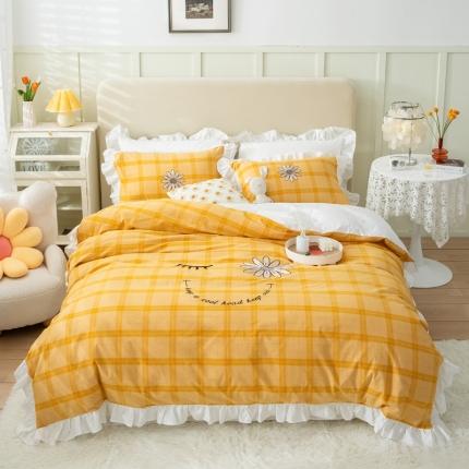 91家纺网 家纺一手货源 找家纺 （总）凌鼎 2025新款全棉水洗棉刺绣工艺款四件套