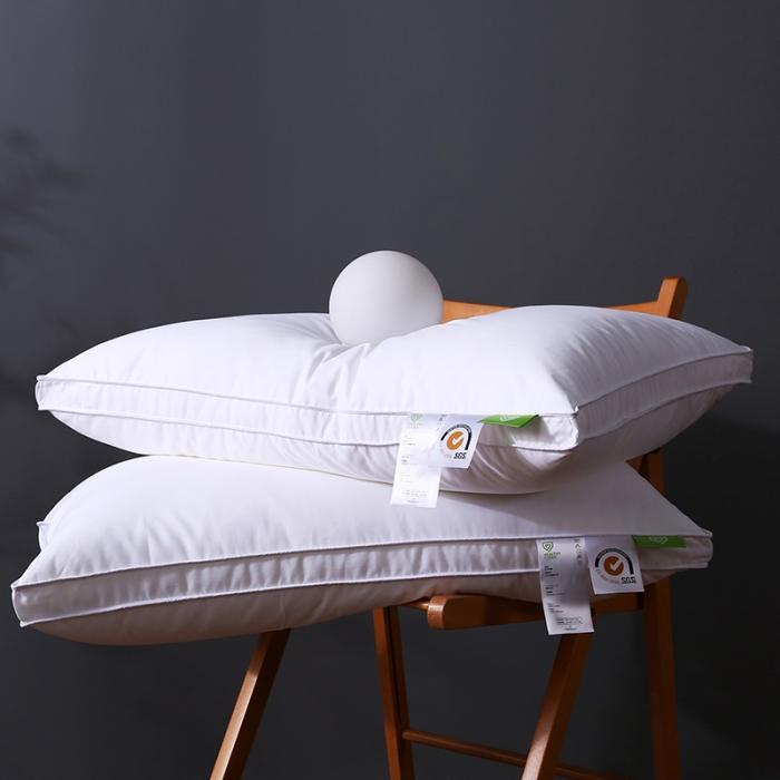 91家纺网 家纺一手货源 找家纺 高端全棉防羽布酒店羽丝绒枕头仪征棉简约成人护颈单人枕芯软枕