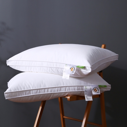 91家纺网 家纺一手货源 找家纺 高端全棉防羽布酒店羽丝绒枕头仪征棉简约成人护颈单人枕芯软枕