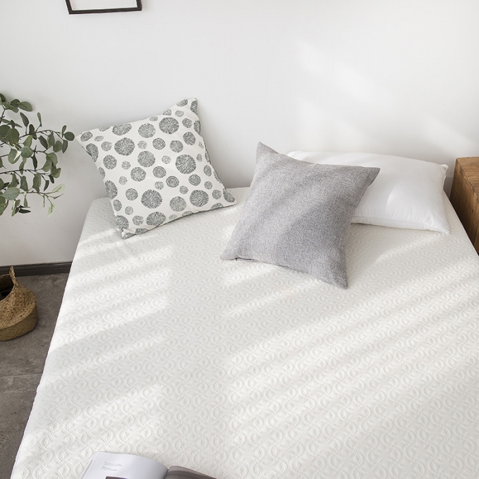 91家纺网 家纺一手货源 找家纺 小米笠 石墨烯空气层夹棉防水床笠 竹纤维雕花款