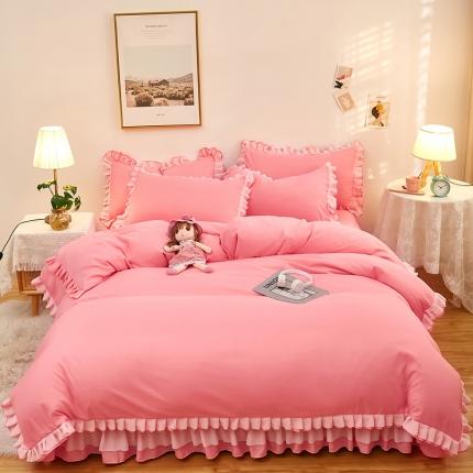 91家纺网 家纺一手货源 找家纺 （总）莉莉安 2025新款韩版公主风亲肤四件套-爱恋系列