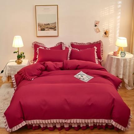 91家纺网 家纺一手货源 找家纺 （总）莉莉安 2025新款韩版公主风亲肤四件套-爱恋系列