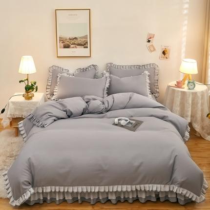 莉莉安 2025新款韩版公主风亲肤四件套-爱恋系列 爱恋-帝都灰