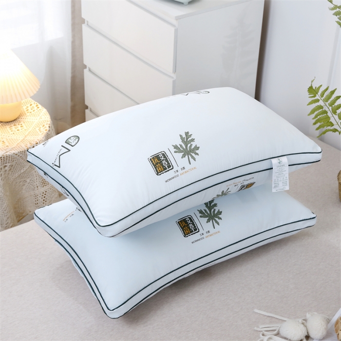 91家纺网 家纺一手货源 找家纺 天意美 2022新款磨毛艾草枕 磨毛立体艾草蓝色