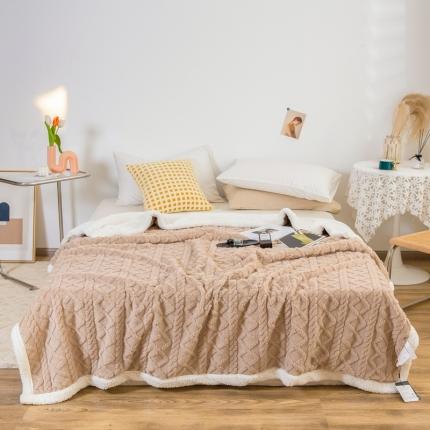 91家纺网 家纺一手货源 找家纺 仟网汇 2022新款塔芙绒羊羔毛毯子 浅驼