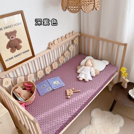 91家纺网 家纺一手货源 找家纺 星期八 2022新款豆豆绒床笠 深紫色