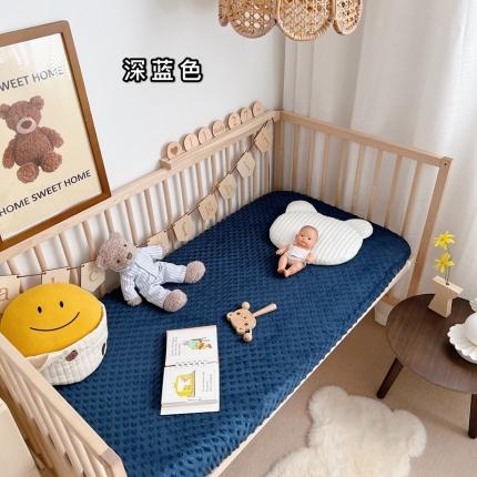 91家纺网 家纺一手货源 找家纺 星期八 2022新款豆豆绒床笠 深蓝色