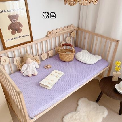 91家纺网 家纺一手货源 找家纺 星期八 2022新款豆豆绒床笠 紫色