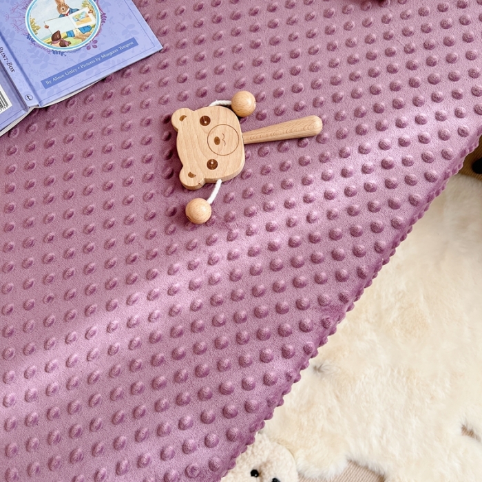 91家纺网 家纺一手货源 找家纺 星期八 2022新款豆豆绒床笠 深紫色