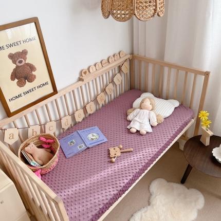 星期八 2022新款豆豆绒床笠 深紫色