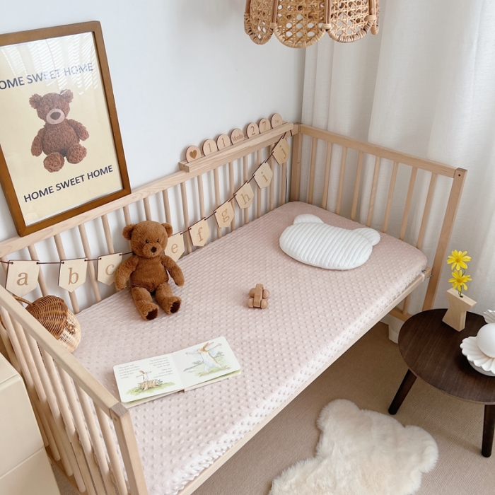 91家纺网 家纺一手货源 找家纺 星期八 2022新款豆豆绒床笠 驼色