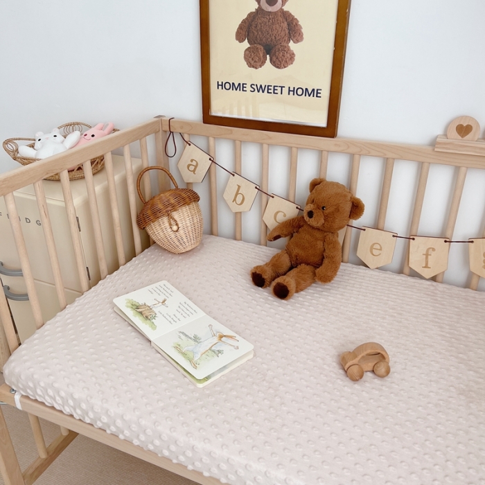 91家纺网 家纺一手货源 找家纺 星期八 2022新款豆豆绒床笠 驼色