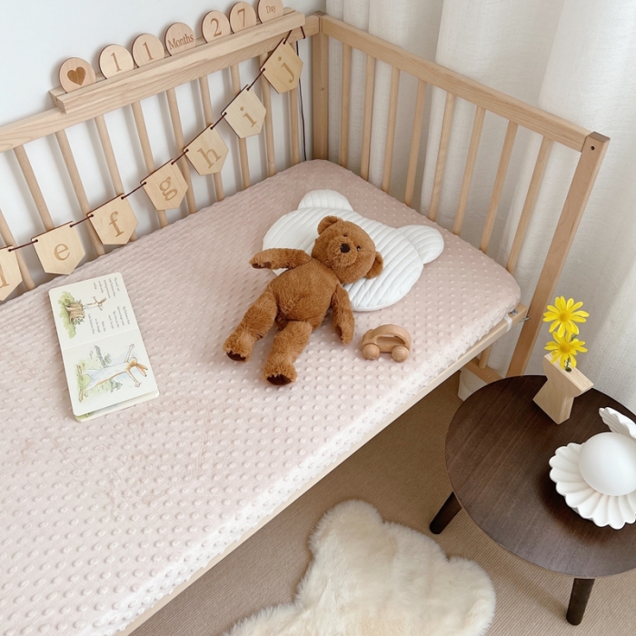 91家纺网 家纺一手货源 找家纺 星期八 2022新款豆豆绒床笠 驼色