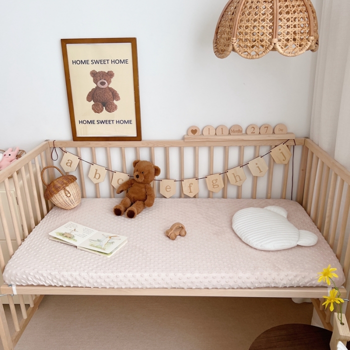 91家纺网 家纺一手货源 找家纺 星期八 2022新款豆豆绒床笠 驼色