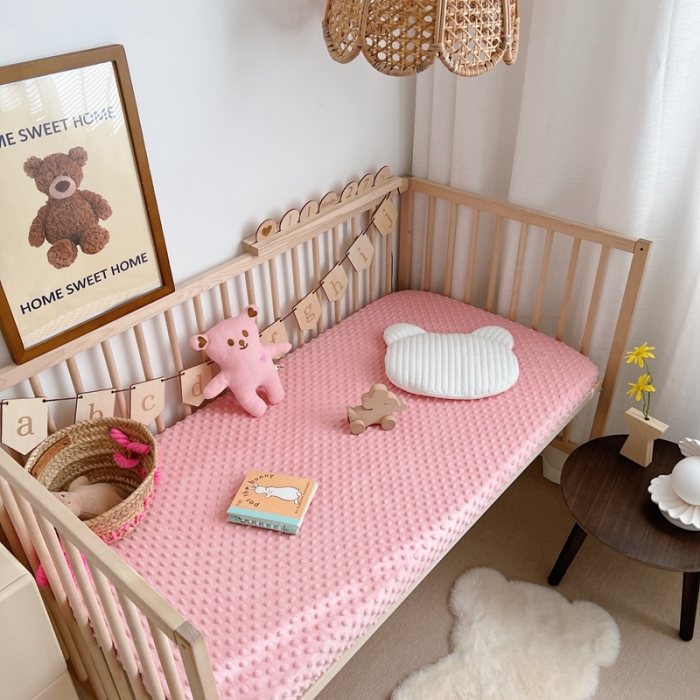 91家纺网 家纺一手货源 找家纺 星期八 2022新款豆豆绒床笠 玉色