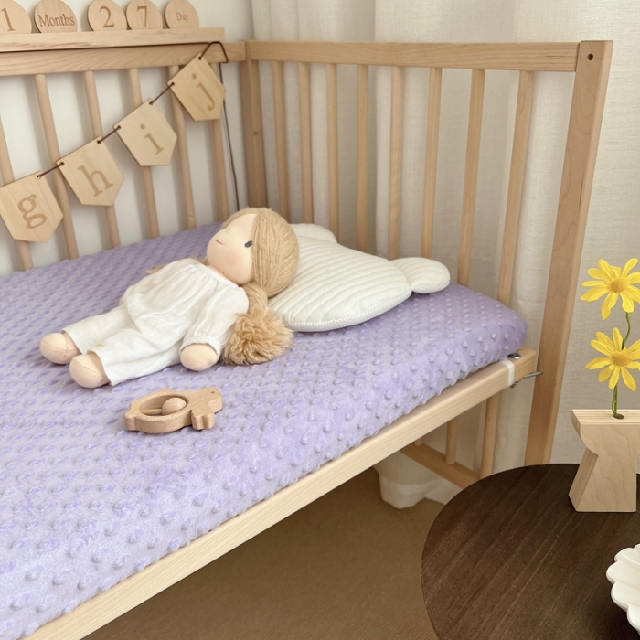 91家纺网 家纺一手货源 找家纺 星期八 2022新款豆豆绒床笠 紫色