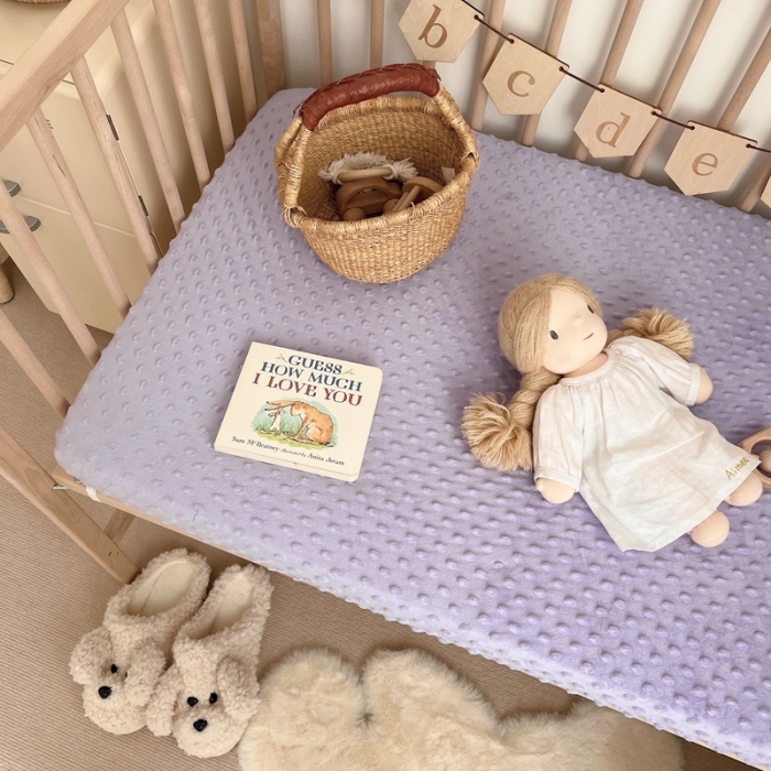 91家纺网 家纺一手货源 找家纺 星期八 2022新款豆豆绒床笠 紫色