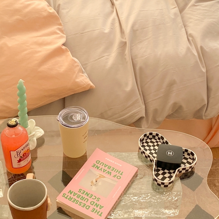 91家纺网 家纺一手货源 找家纺 昔可家纺 2021新款双拼加厚磨毛四件套 灰粉双拼