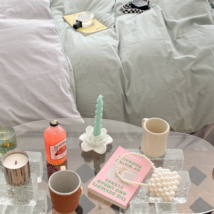 91家纺网 家纺一手货源 找家纺 昔可家纺 2021新款双拼加厚磨毛四件套 抹茶绿双拼