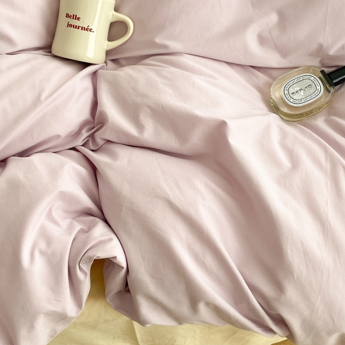 91家纺网 家纺一手货源 找家纺 昔可家纺 2021新款双拼加厚磨毛四件套 奶油紫双拼