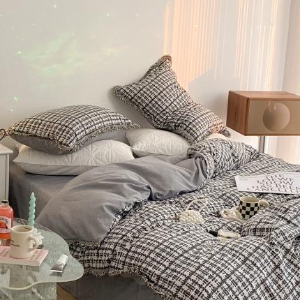 91家纺网 家纺一手货源 找家纺 （总）昔可家纺 2022新款13372全棉香香风流苏边四件套