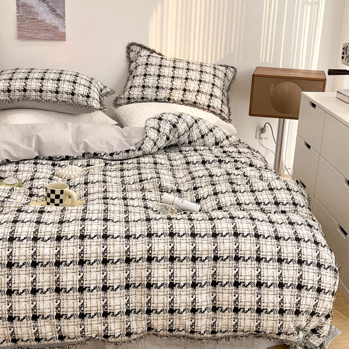 91家纺网 家纺一手货源 找家纺 （总）昔可家纺 2022新款13372全棉香香风流苏边四件套