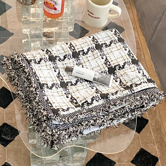 91家纺网 家纺一手货源 找家纺 昔可家纺 2022新款13372全棉香香风流苏边四件套 香香白格流苏