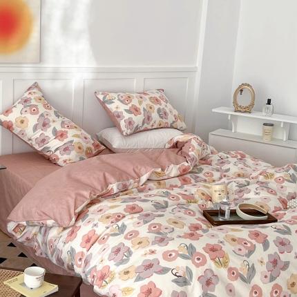 91家纺网 家纺一手货源 找家纺 总昔可家纺 2022新款13372全棉普通款花花系列四件套