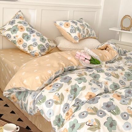 91家纺网 家纺一手货源 找家纺 总昔可家纺 2022新款13372全棉普通款花花系列四件套