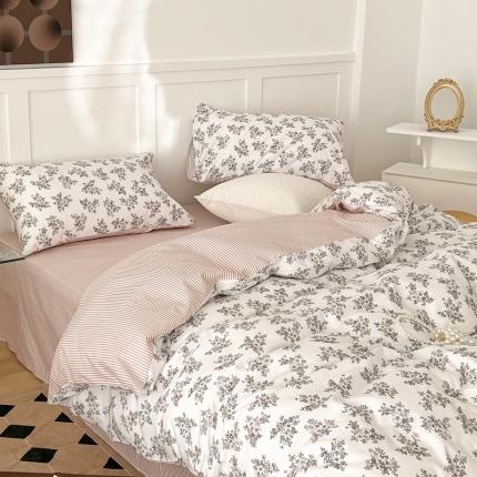 91家纺网 家纺一手货源 找家纺 总昔可家纺 2022新款13372全棉普通款花花系列四件套