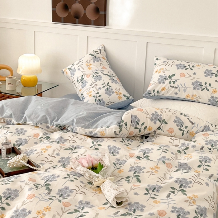 91家纺网 家纺一手货源 找家纺 总昔可家纺 2022新款13372全棉普通款花花系列四件套