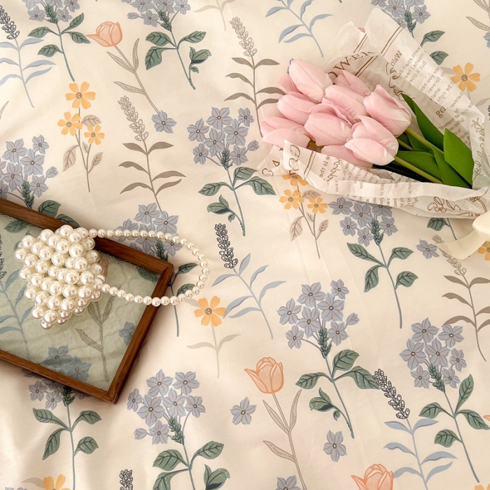 91家纺网 家纺一手货源 找家纺 总昔可家纺 2022新款13372全棉普通款花花系列四件套