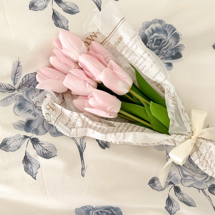 91家纺网 家纺一手货源 找家纺 昔可家纺 2022新款13372全棉普通款花花系列四件套 蓝色复古花