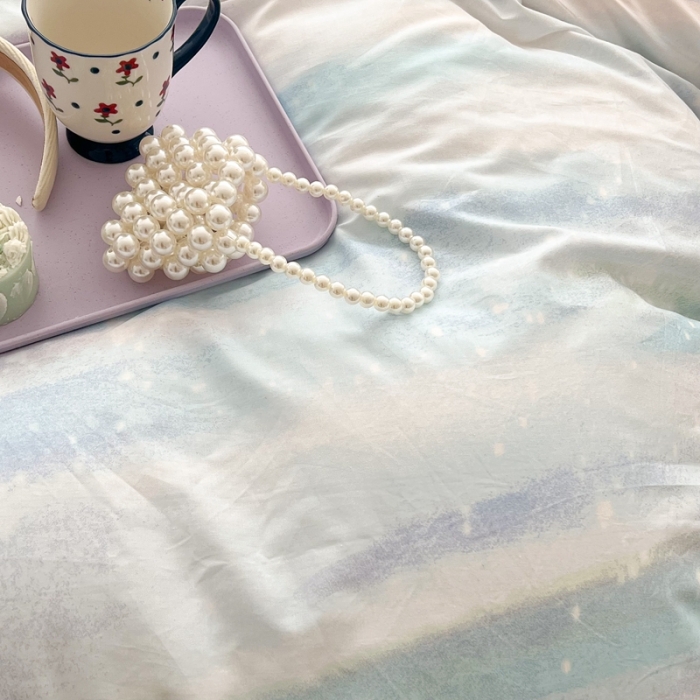 91家纺网 家纺一手货源 找家纺 昔可家纺 2022新款13372全棉普通款简约ins四件套 蓝色星河