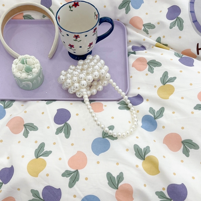 91家纺网 家纺一手货源 找家纺 昔可家纺 2022新款13372全棉普通款卡通四件套 狮子萝卜