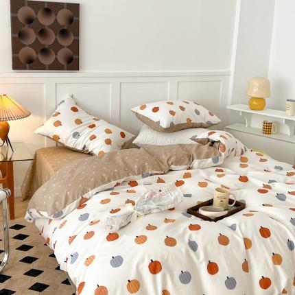 昔可家纺 2022新款13372全棉普通款卡通四件套 小南瓜