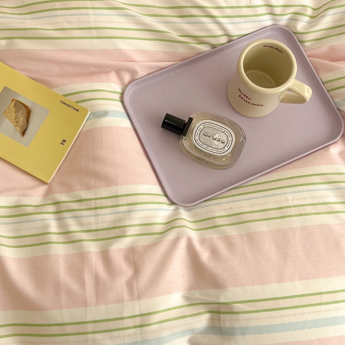 91家纺网 家纺一手货源 找家纺 总昔可家纺 2022新款13372全棉普通款玛卡龙条纹四件套