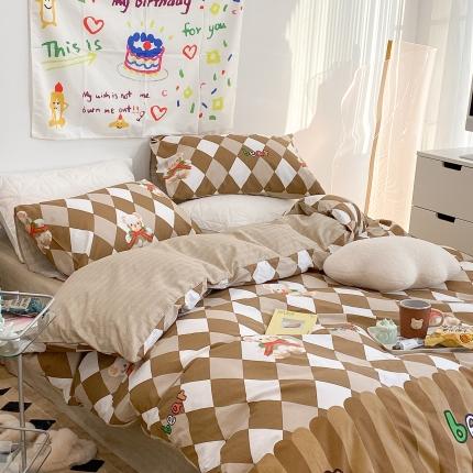 91家纺网 家纺一手货源 找家纺 （总）昔可家纺 2022新款13372全棉普通款四件套