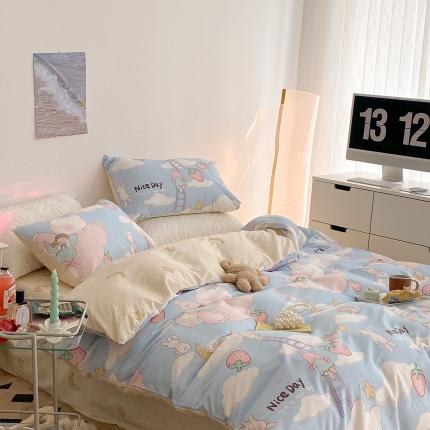 91家纺网 家纺一手货源 找家纺 （总）昔可家纺 2022新款13372全棉普通款四件套