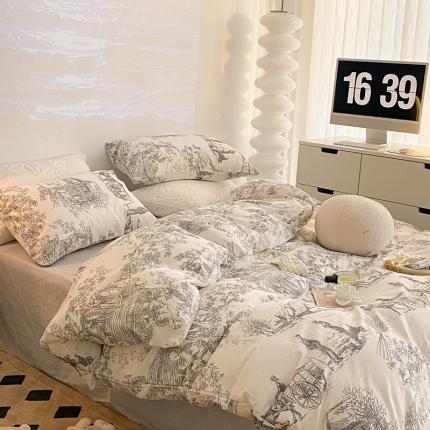 91家纺网 家纺一手货源 找家纺 （总）昔可家纺 2022新款13372全棉普通款四件套