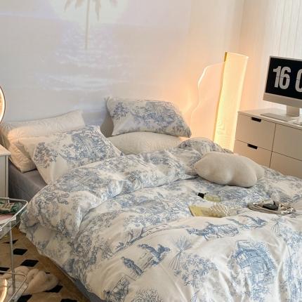 91家纺网 家纺一手货源 找家纺 （总）昔可家纺 2022新款13372全棉普通款四件套