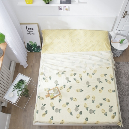 91家纺网 家纺一手货源 找家纺 薏思 2019年纯棉隔脏睡袋 菠萝